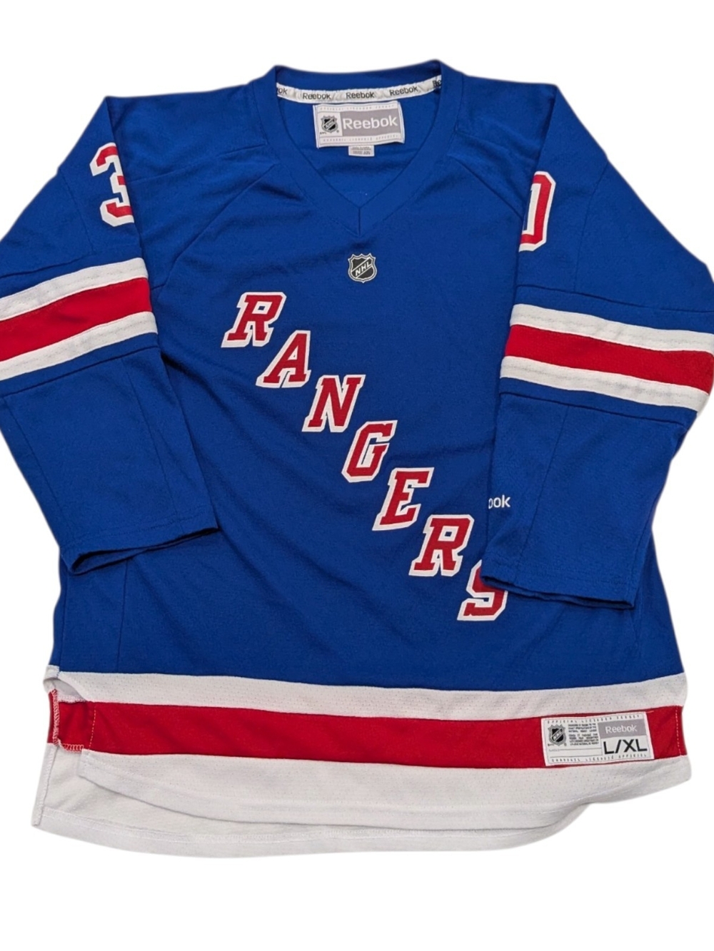 Reebok New York Rangers Lundqvist #30 NHL Jersey YOUTH L/XL
